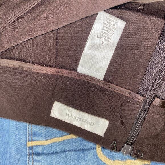 Dressbarn Brown Textured Stripe Belted Pencil Skirt Women's Size 4 - Picture 4 of 4